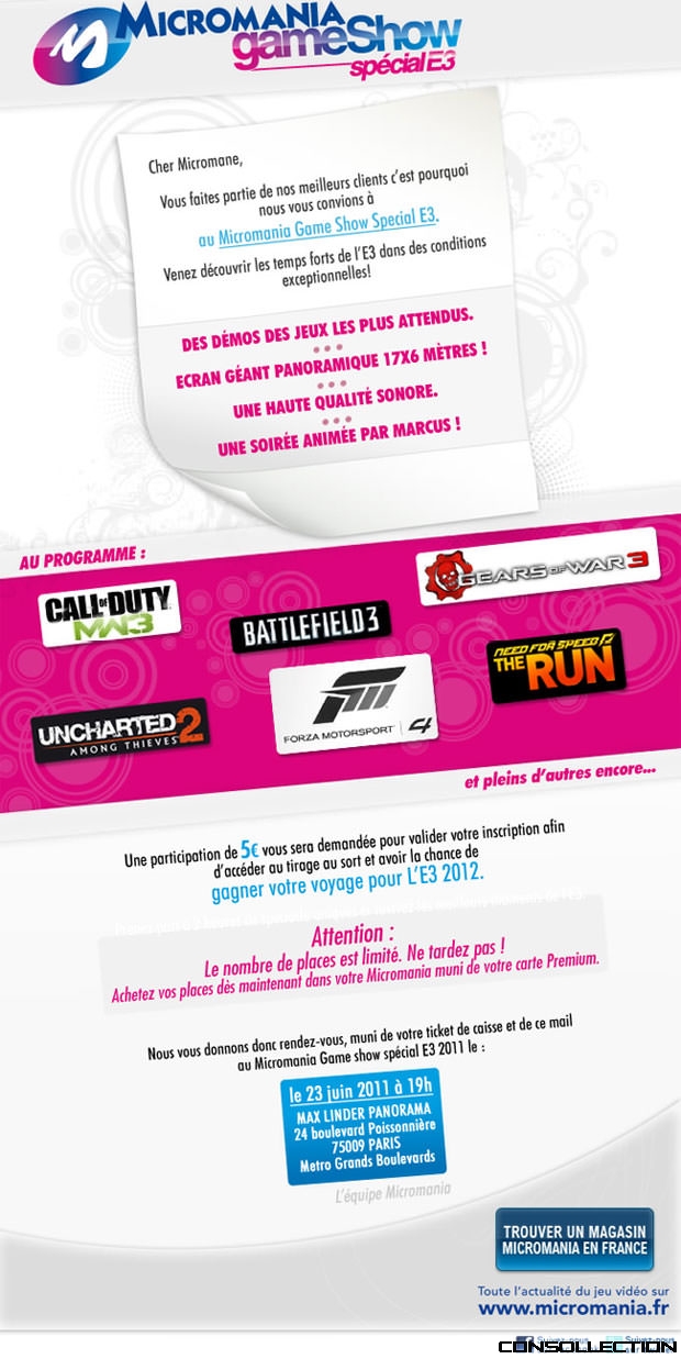 Micromania vous convie au Micromania Game Show special E3