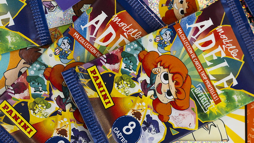Couverture de l'article : Collection Panini Mortelle Adèle : 185 cartes, raretés signées et lancement au Grand Rex