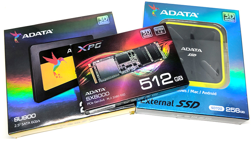 Découverte des produits ADATA : les disques durs SSD Ultimate SU900 256 Go, SX8000 512 Go et SD700 256Go
