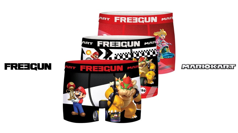 Freegun x Mario Kart : une gamme de boxers gaming sous licence officielle