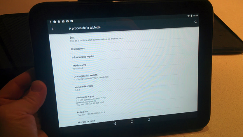 Installer Android Lollipop sur tablette HP TouchPad