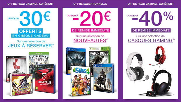 Jusqu'à 30 en chèques cadeaux pour la réservation de vos jeux vidéo