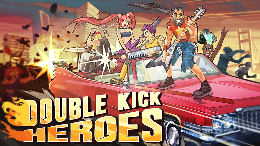 Test de Double Kick Heroes : le jeu Heavy Metal avec des zombies