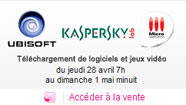 Vente privée Ubisoft - Kaspersky - Micro Application