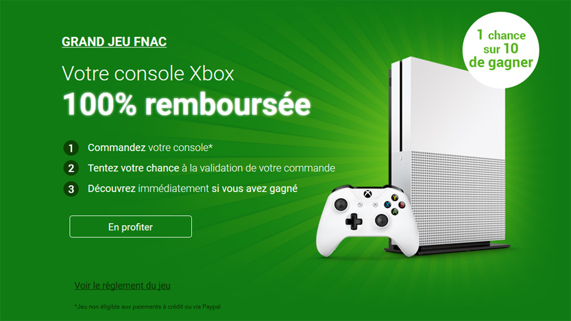Votre console Xbox 100% remboursée avec la FNAC