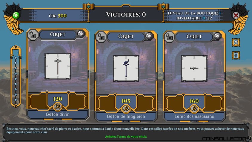 Acheter l'arme de son choix