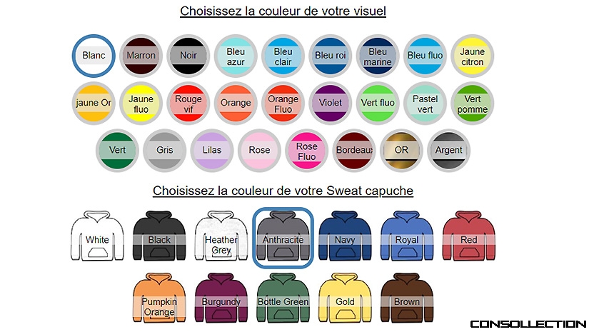 Choix des coloris