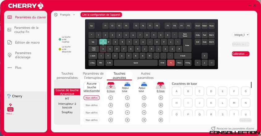 Course de touche dynamique