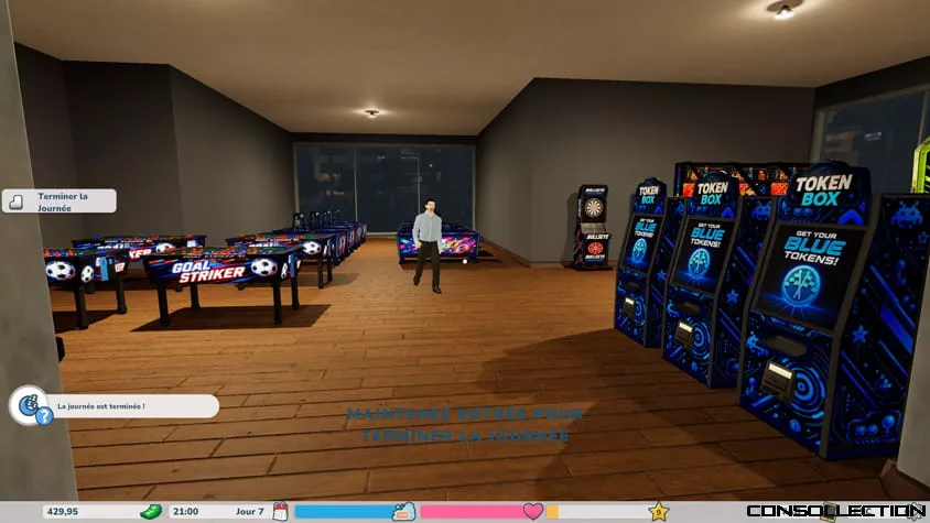 Exemple d'une salle d'arcade personnalis&eacute;e dans Retro Arcade Simulator