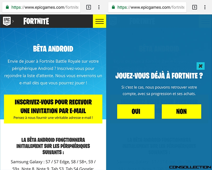 Guide Comment Installer Fortnite Sur Android Consollection - fortnite android