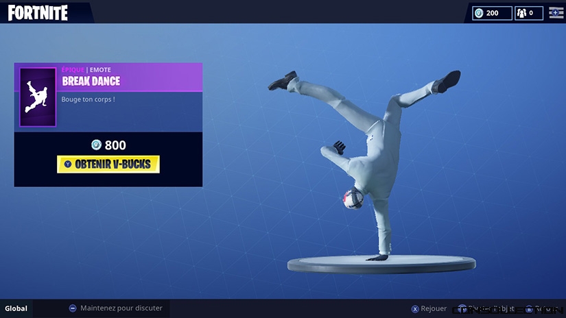 fortnite emote break dance - comment vendre une danse sur fortnite