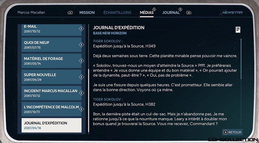 Journal d'expedition