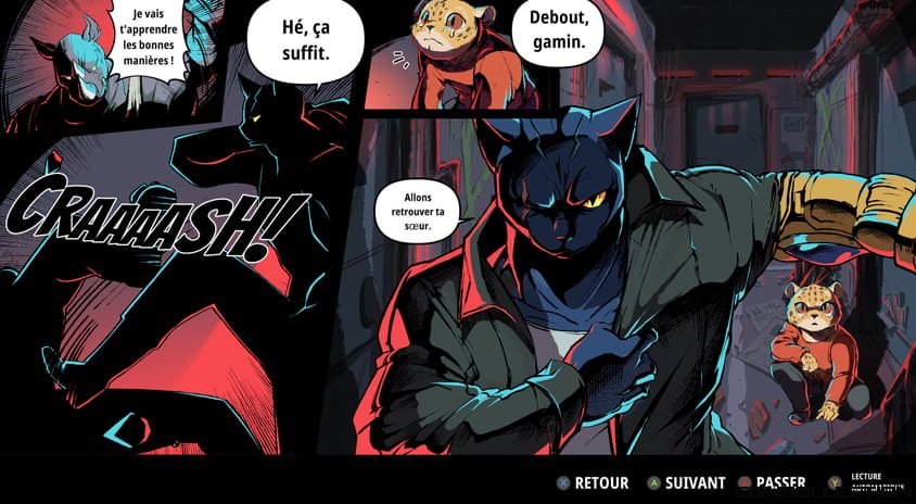 Les cinématiques présentées sous forme de cases de bande dessinée