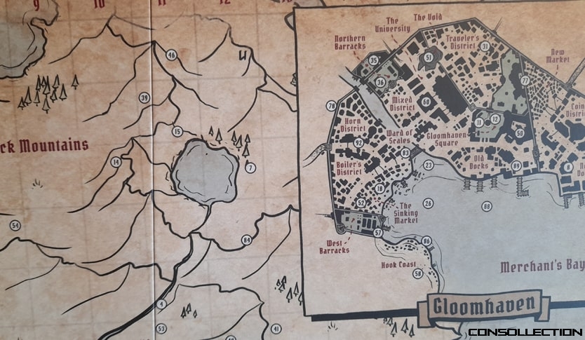 La carte de Gloomhaven