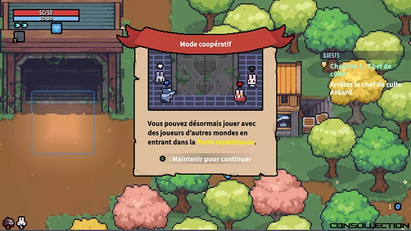 Le mode coopératif en entrant dans la porte mystérieuse