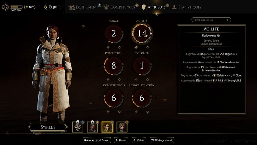 Les attributs de vos personnages