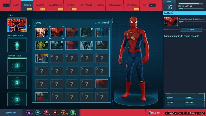 Les costumes dans Marvel´s Spider-Man Remastered