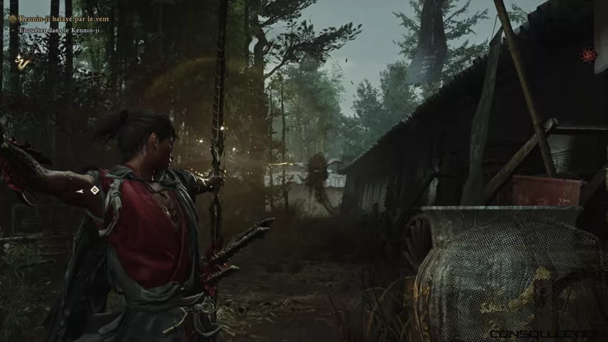 Musashi est un sabreur, mais il utilise parfois un arc