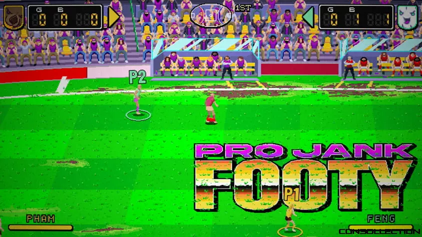 On retrouve dans Pro Jank Footy une esthétique arcade des années 90