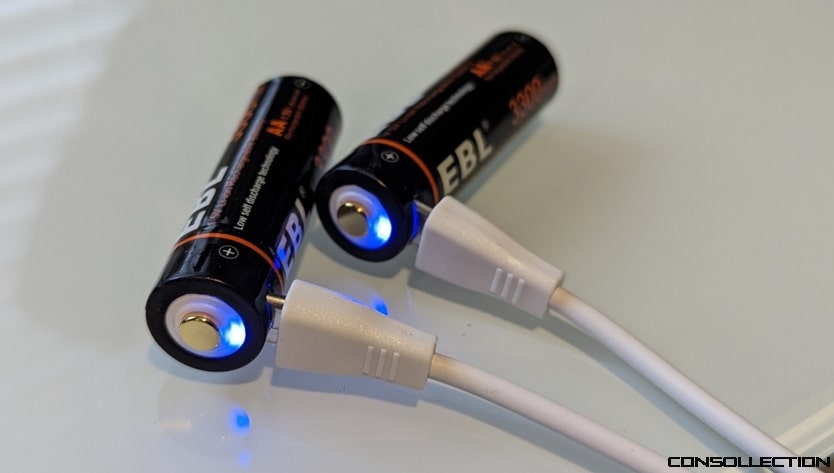 Avis piles rechargeables EBL avec port USB intégré - Consollection