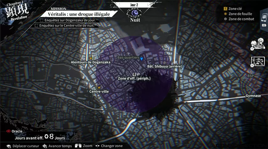 Carte des lieux visitables