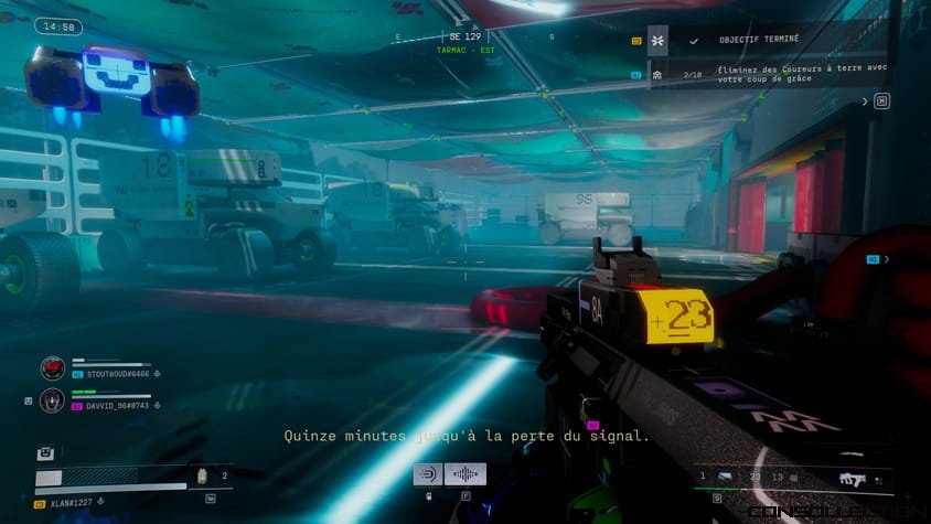 Quinze minutes jusqu'&agrave; la perte du signal