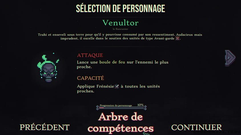 S&eacute;l&eacute;ction de personnage