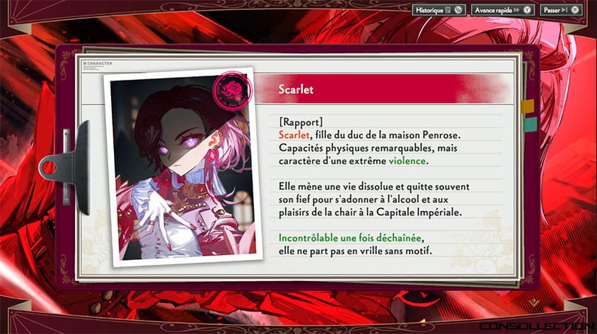 Scarlet, fille du duc de la maison Penrose