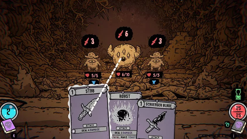 Un combat dans Shroom and Gloom