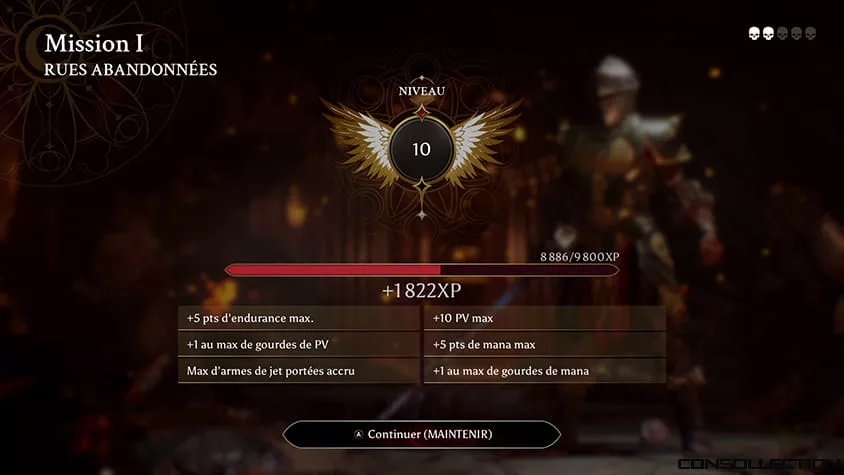 Une barre d'xp qui progresse am&eacute;liorant votre perso, sans abre de comp&eacute;tence