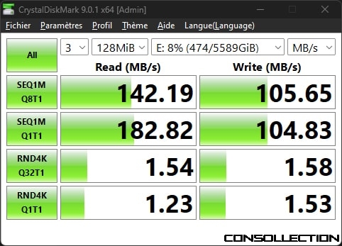 WD BLACK P10 - Test débit